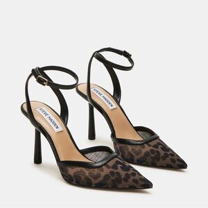 Steve Madden Leopard Print Heels with Black Accents